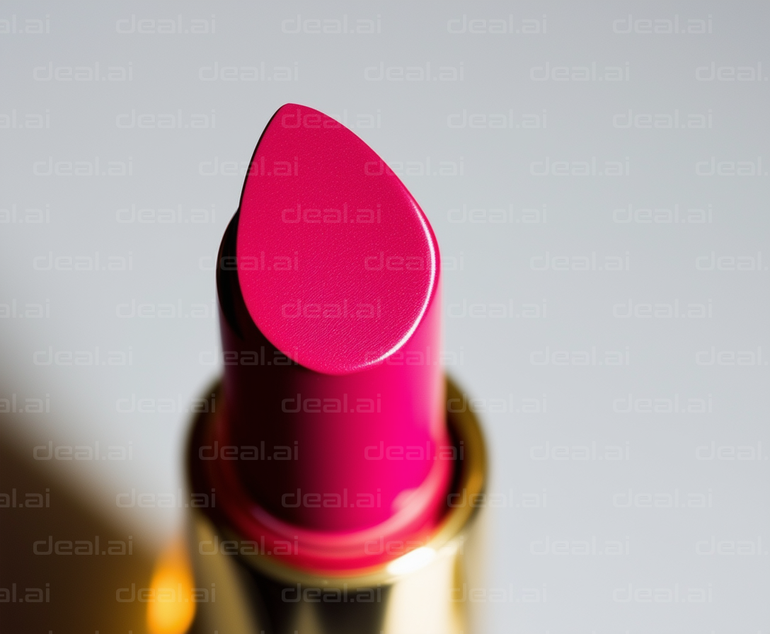 Vibrant Pink Lipstick Close-Up Shot