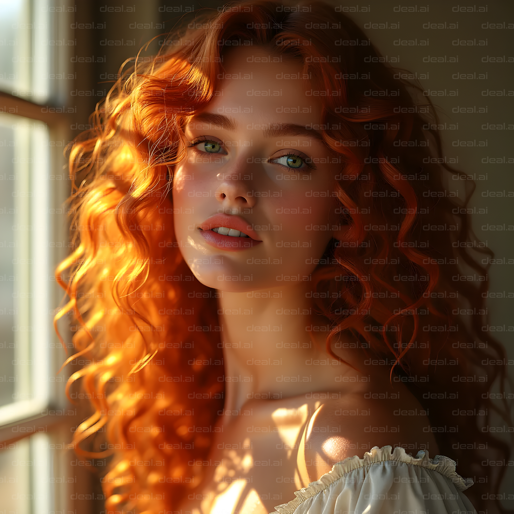 Radiant Redhead in Sunlight