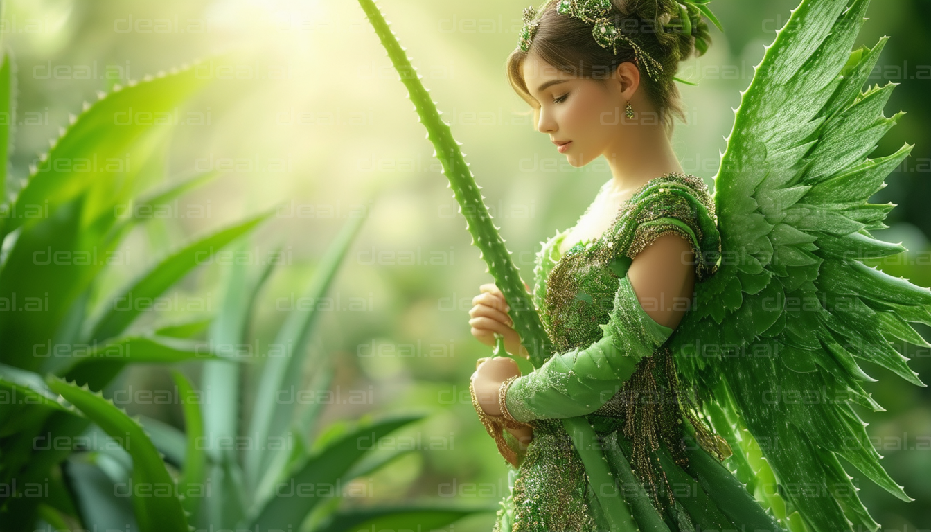 Enchanted Forest Fairy in Green Dress