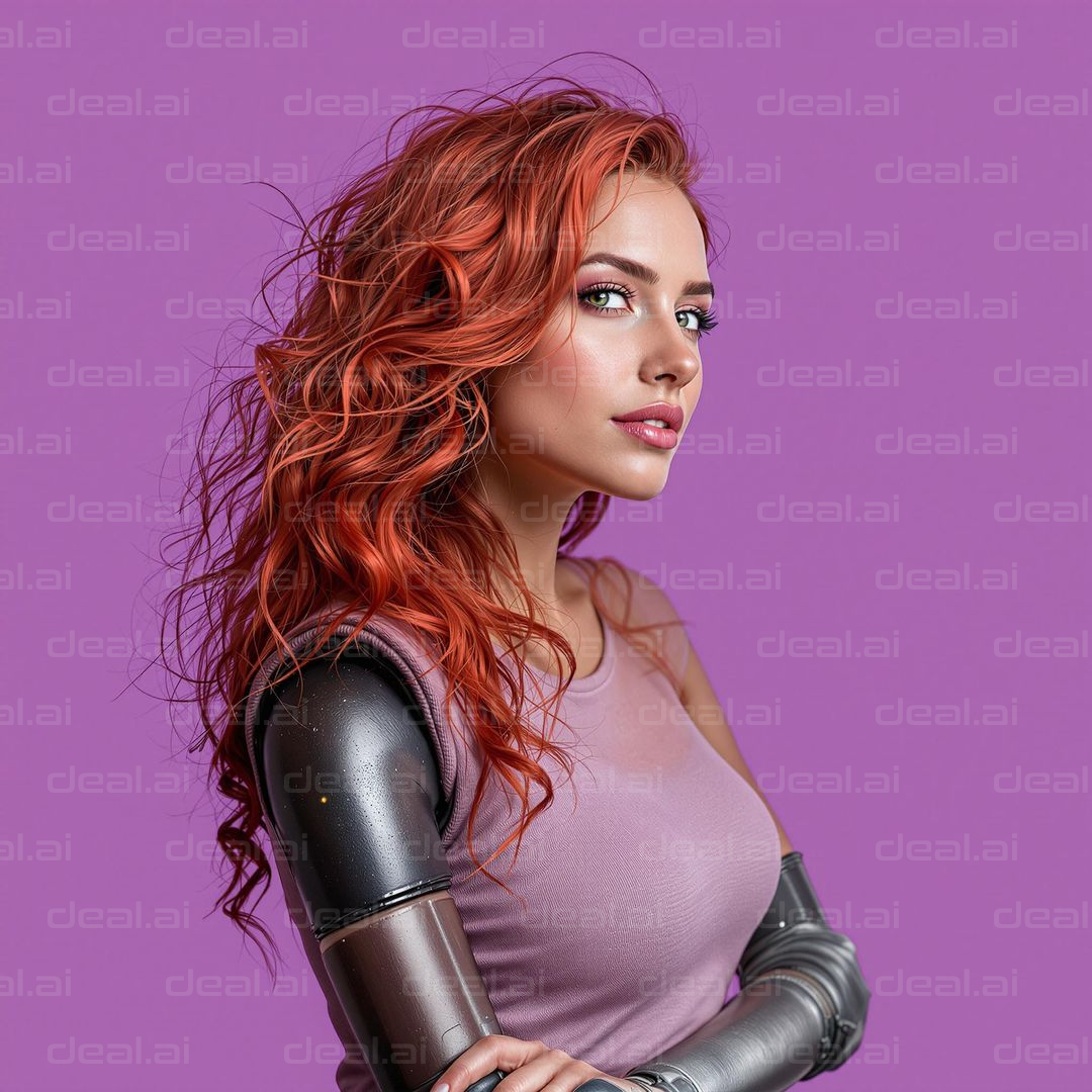 Futuristic Redhead with Bionic Arm