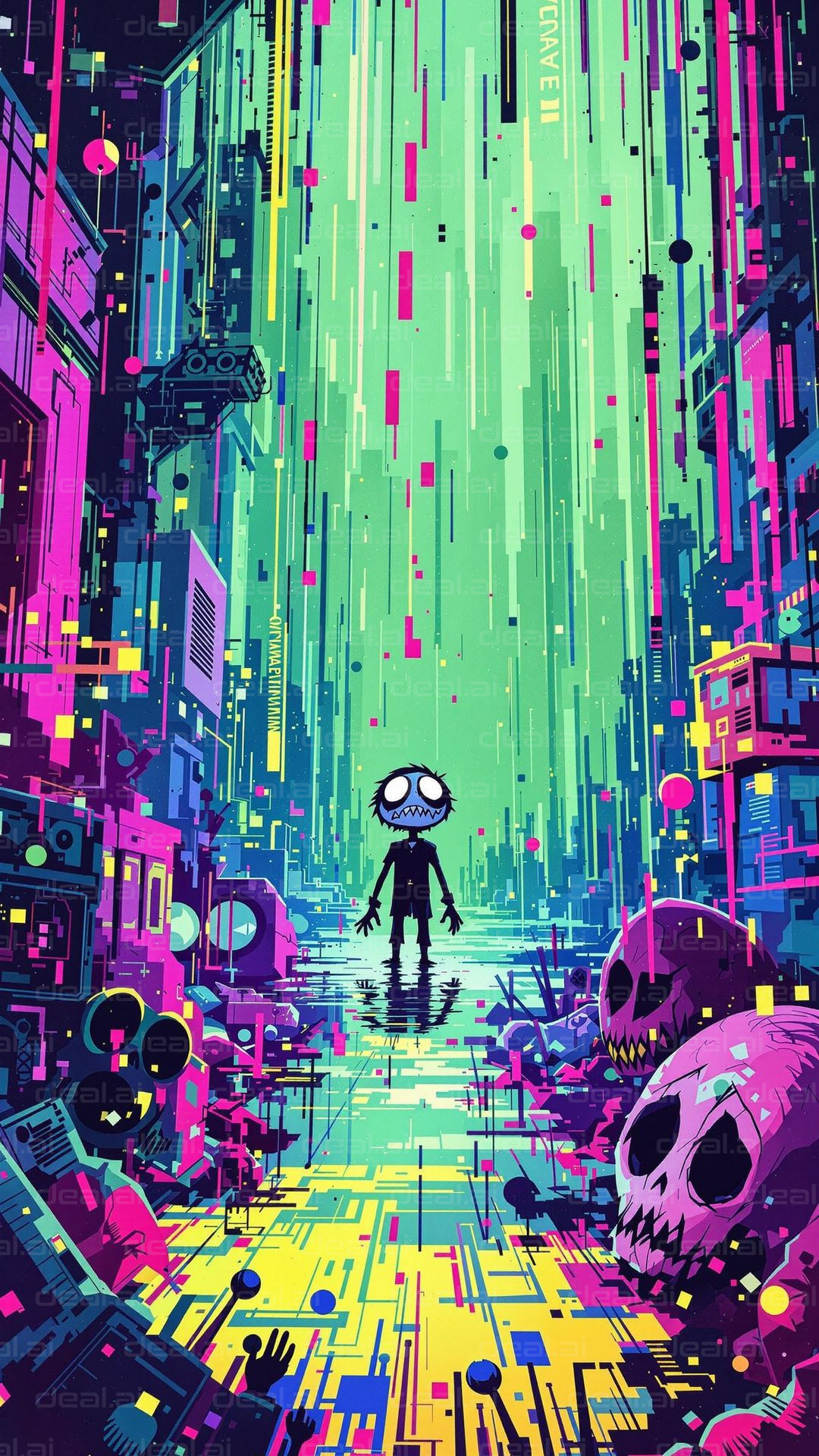 Neon Dystopian Dreamscape