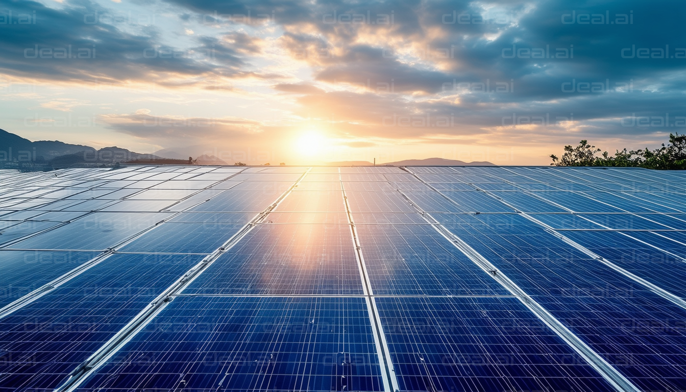 Solar Panel Farm at Sunrise