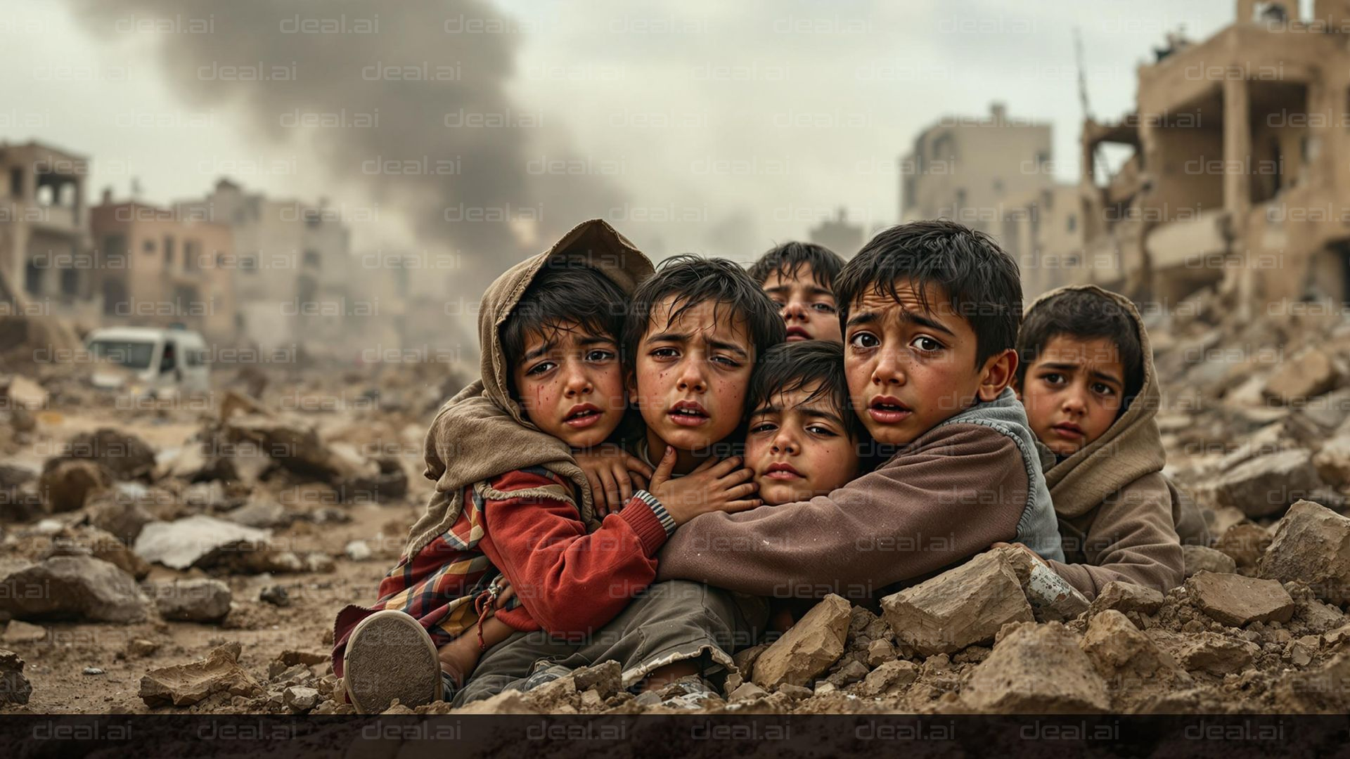 "Children Amidst Ruins"