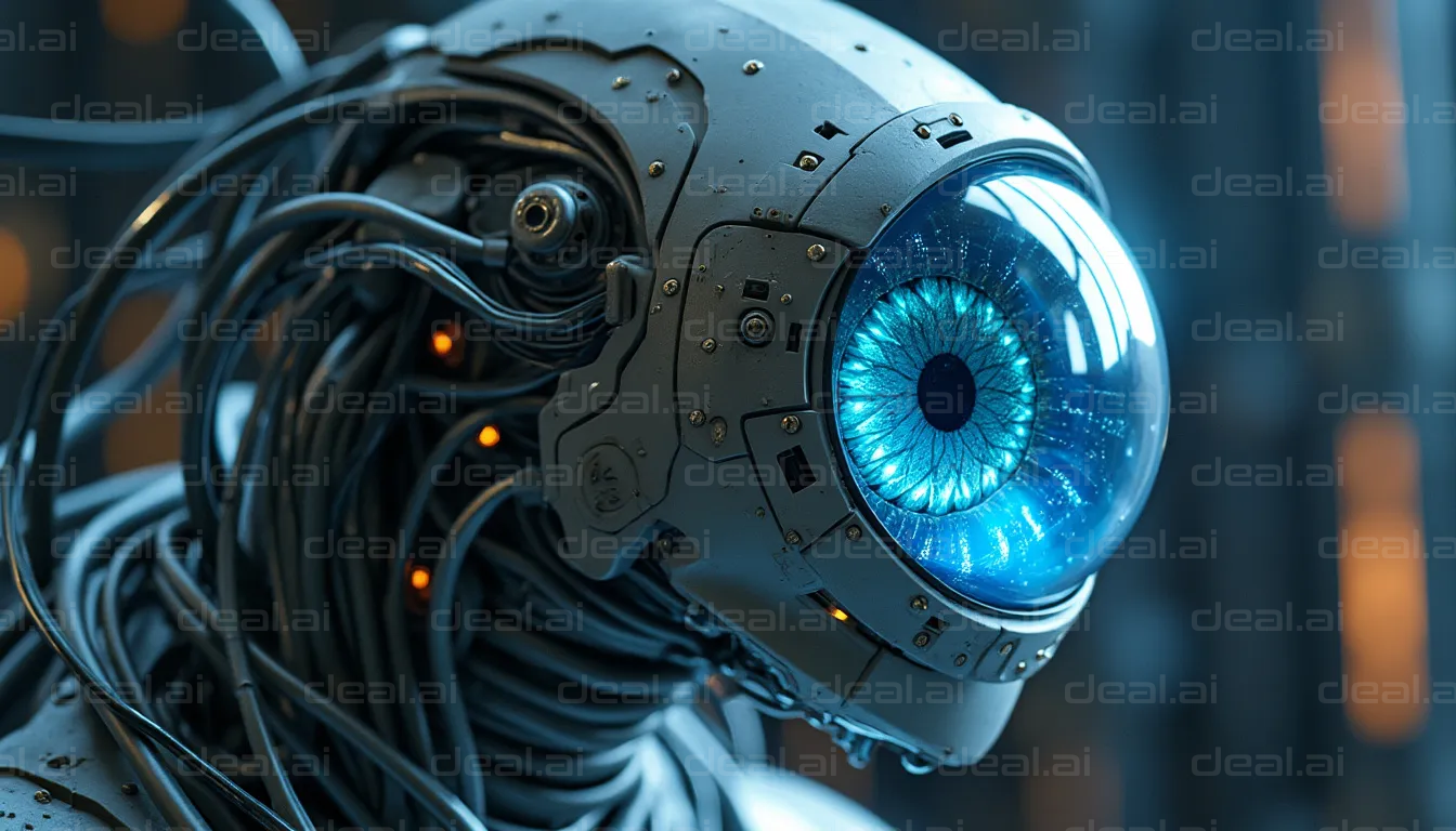 Futuristic Robot with Blue Eye