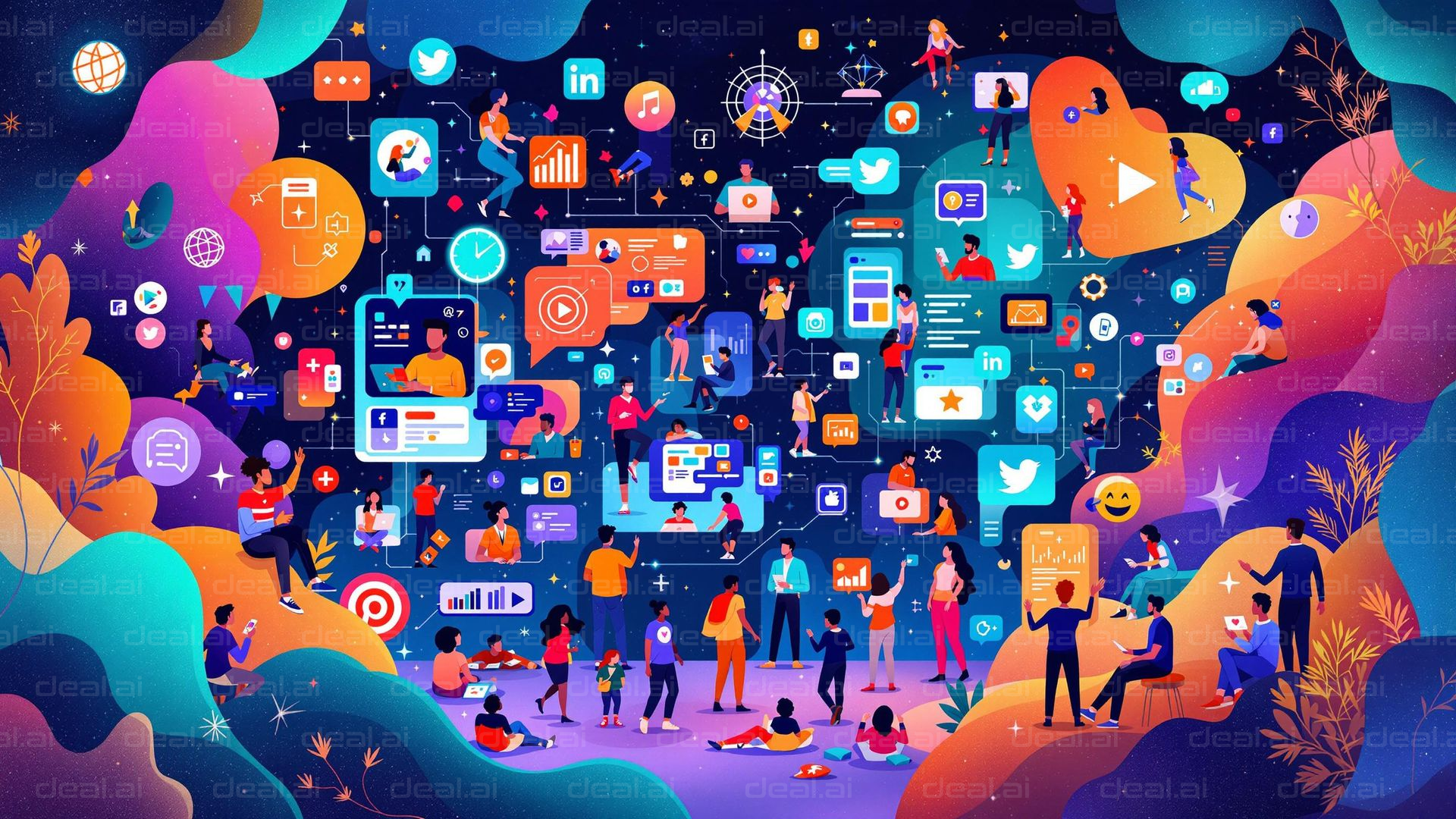 Vibrant Social Media Universe