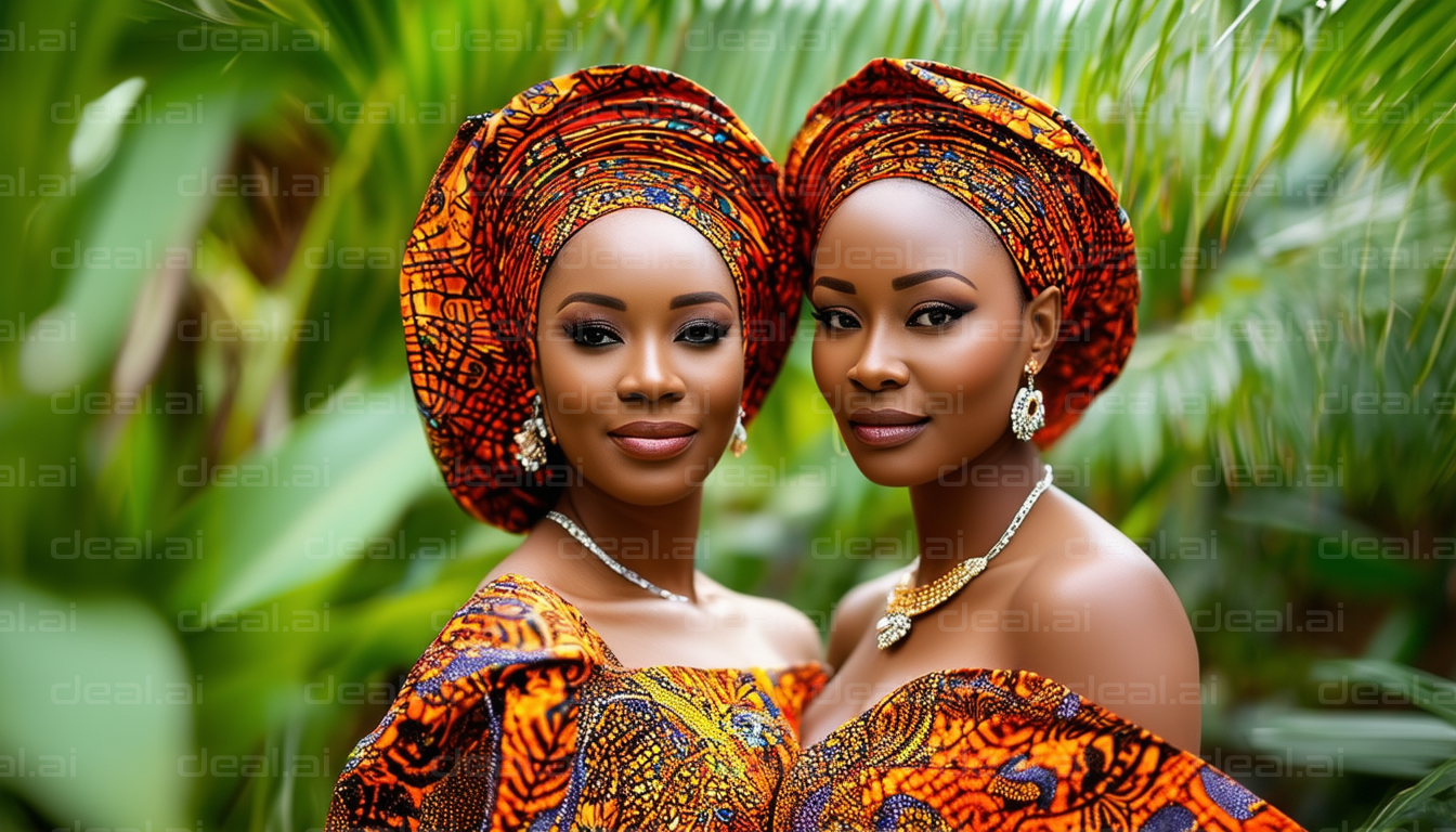 Elegant Pair in Vibrant Traditional Attire