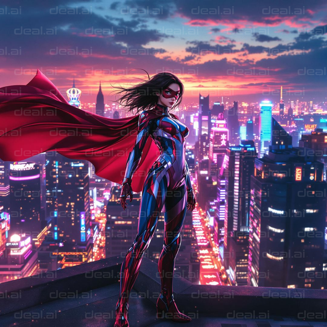 Superhero Vigilante at Dusk