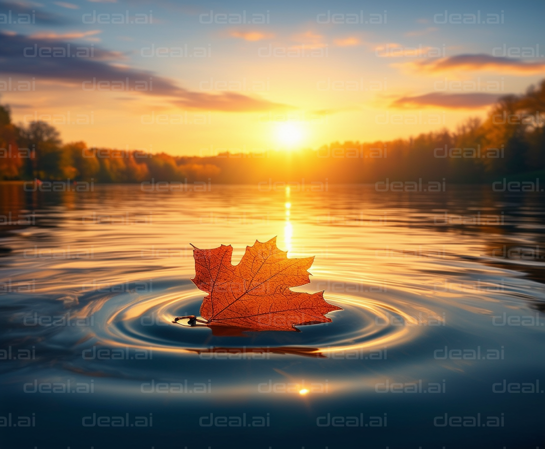 "Serene Autumn Sunset Over Water"