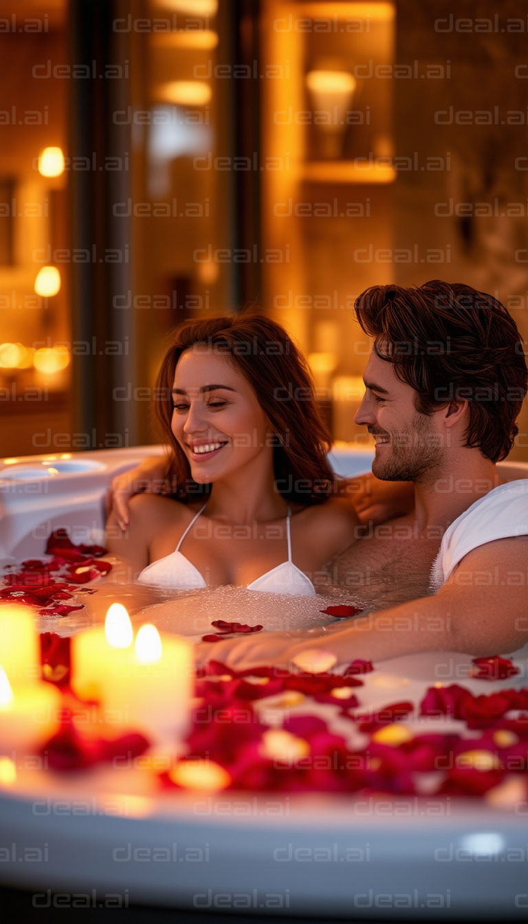 Romantic Candlelit Jacuzzi Moment