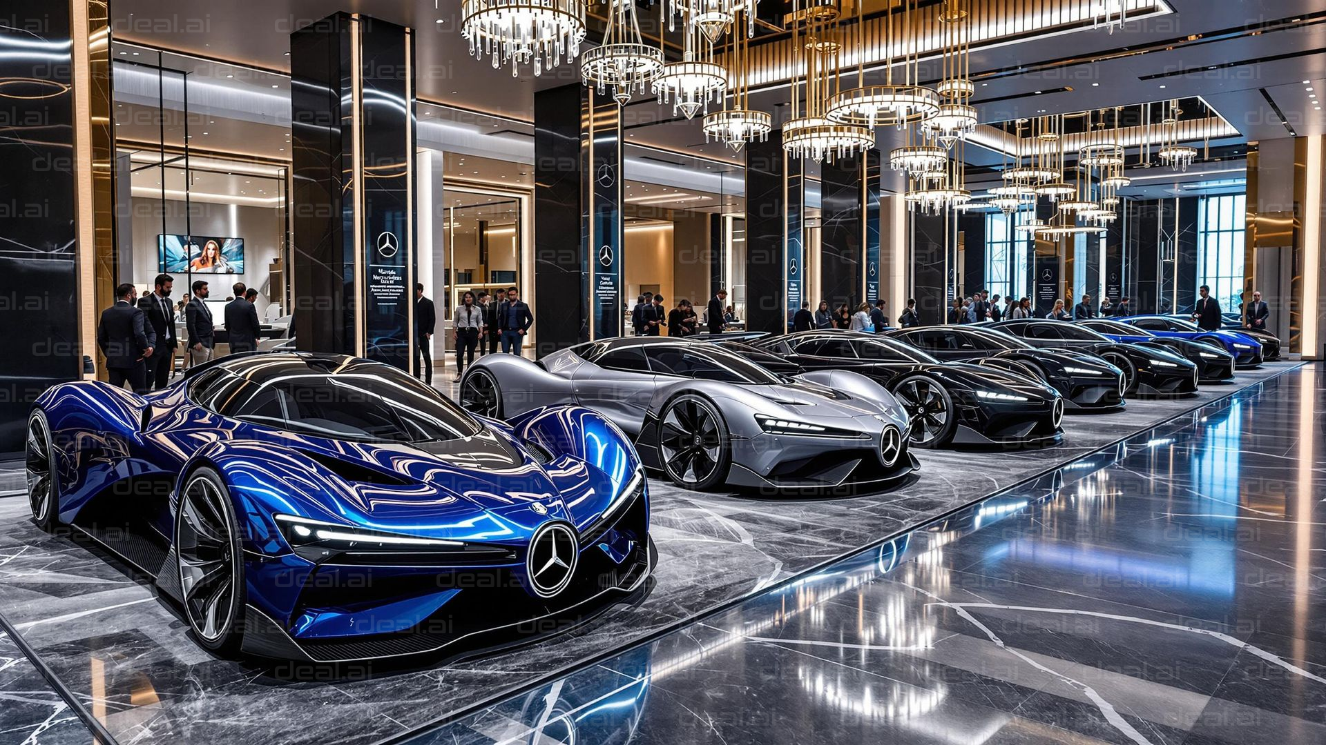 Luxury Cars in Showroom Display