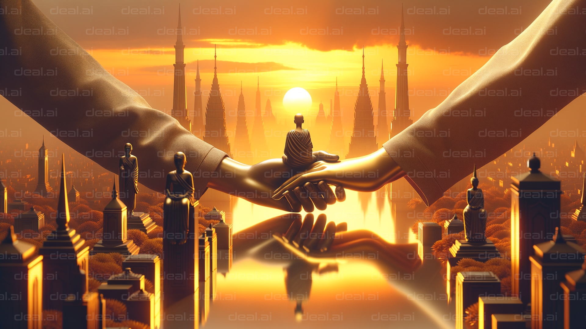 "Peaceful Hands at Sunset"