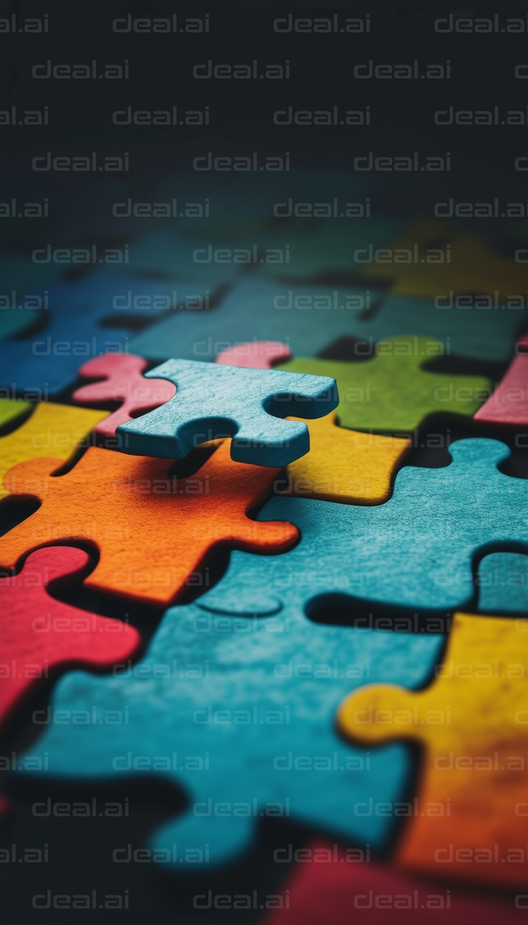 "Colorful Jigsaw Puzzle Pieces"