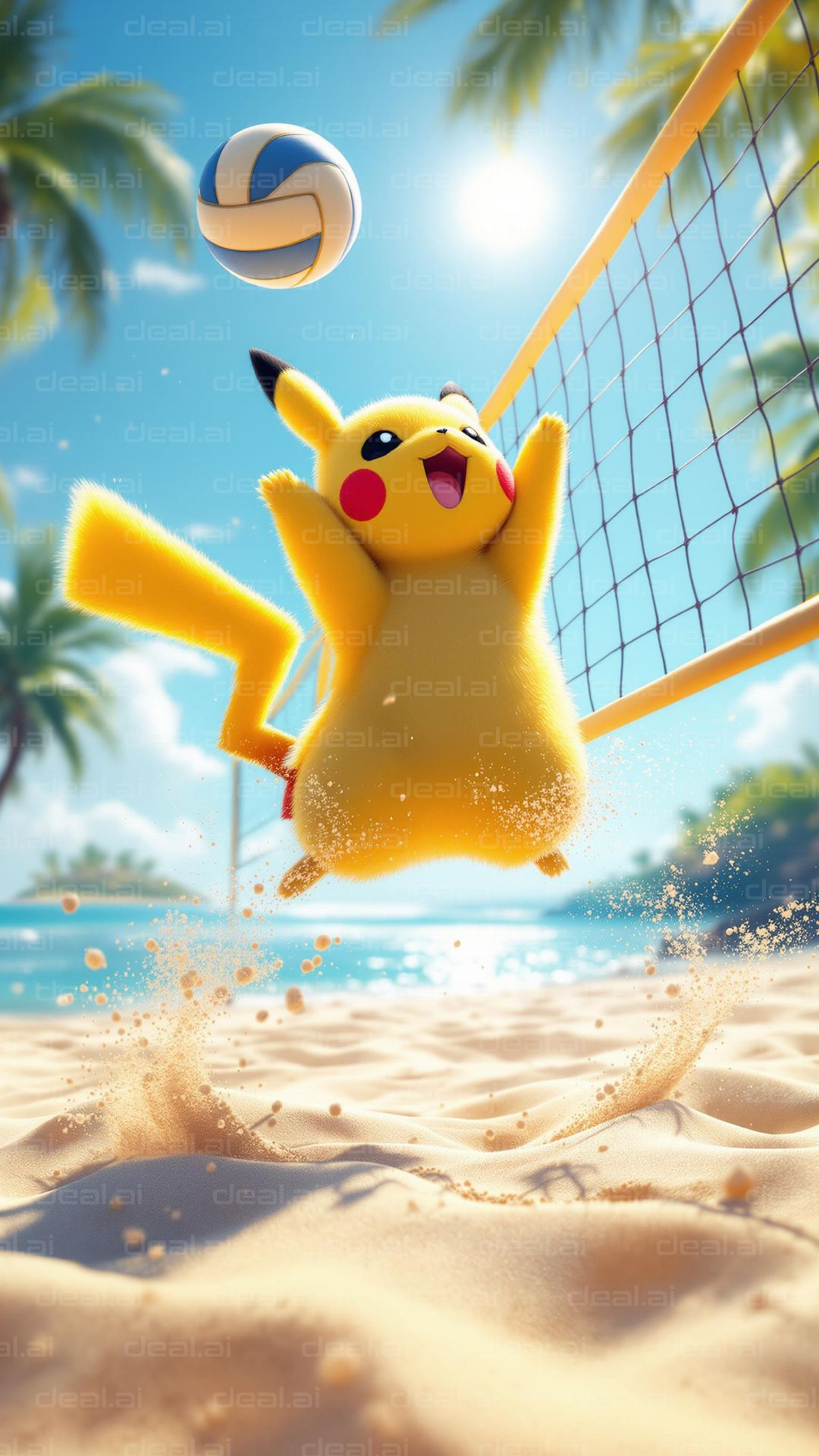 Pikachu's Beach Volleyball Fun