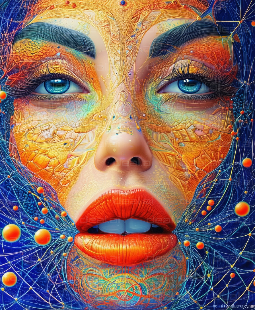 "Neon Dream: Ethereal Digital Portrait"