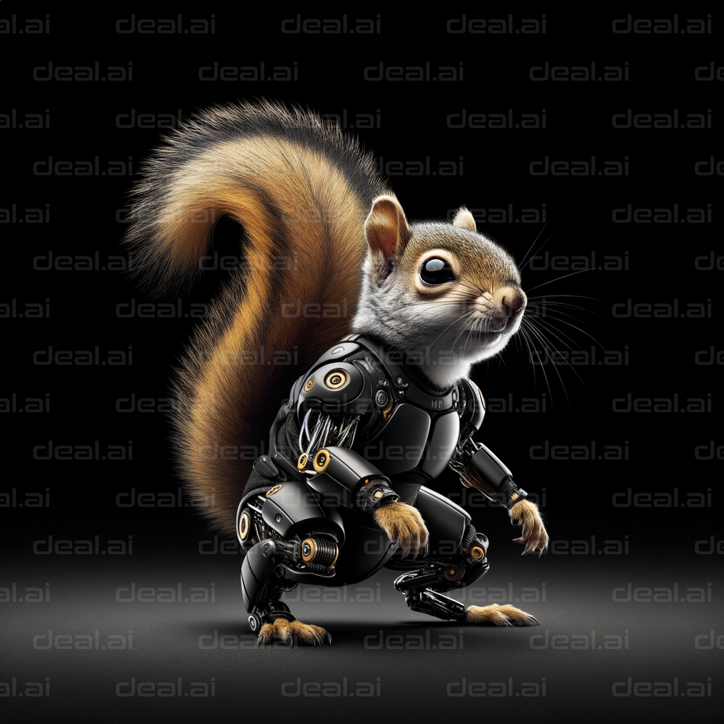 Cyborg Squirrel in Futuristic Armor