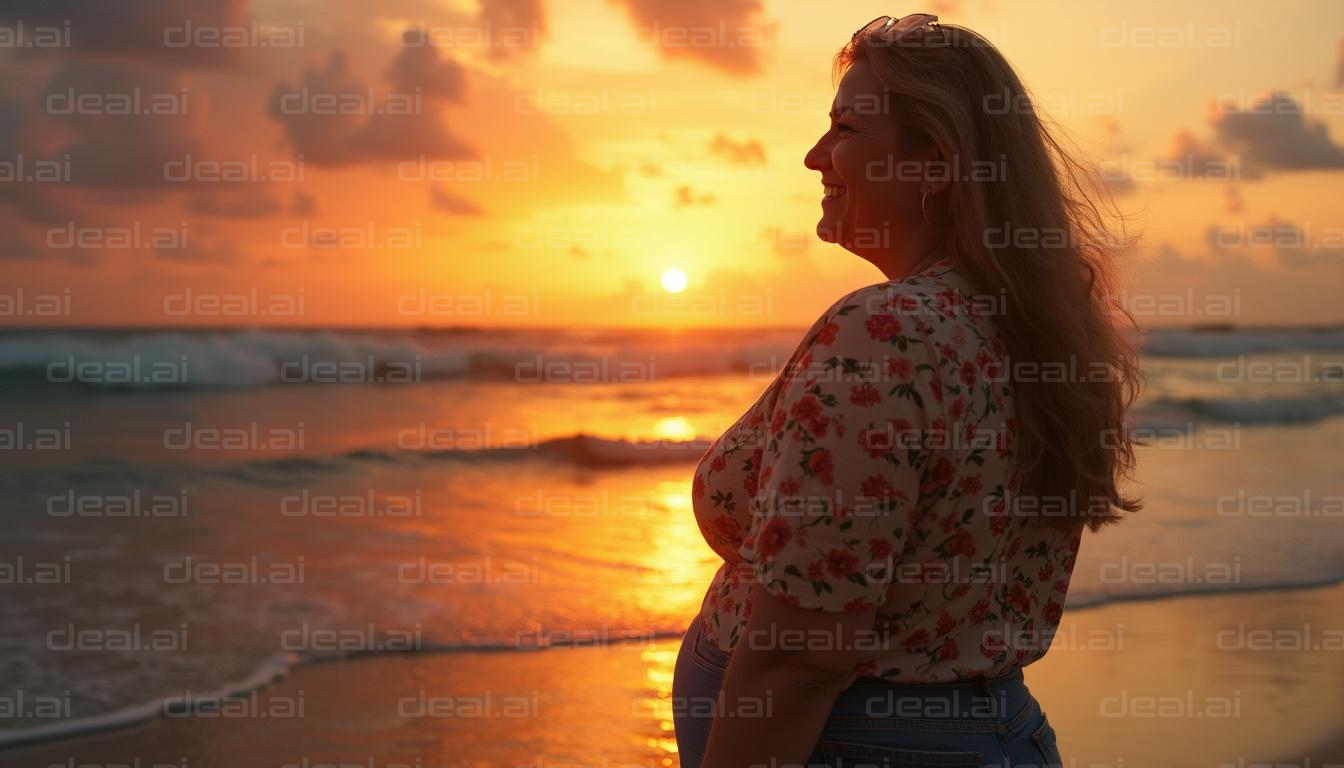 "Radiant Sunset Beach Walk"