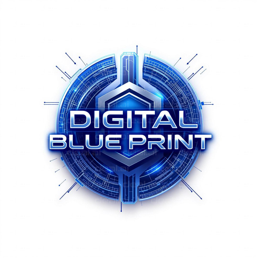 "Digital Blue Print Logo Design"