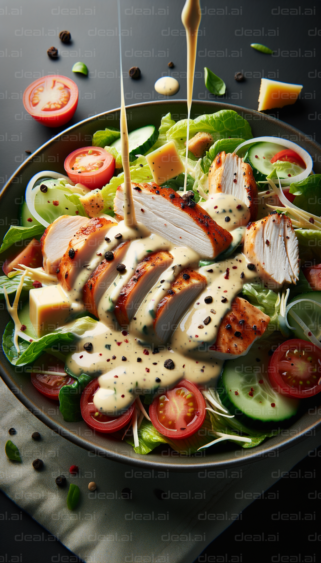 Grilled Chicken Salad with Dressing