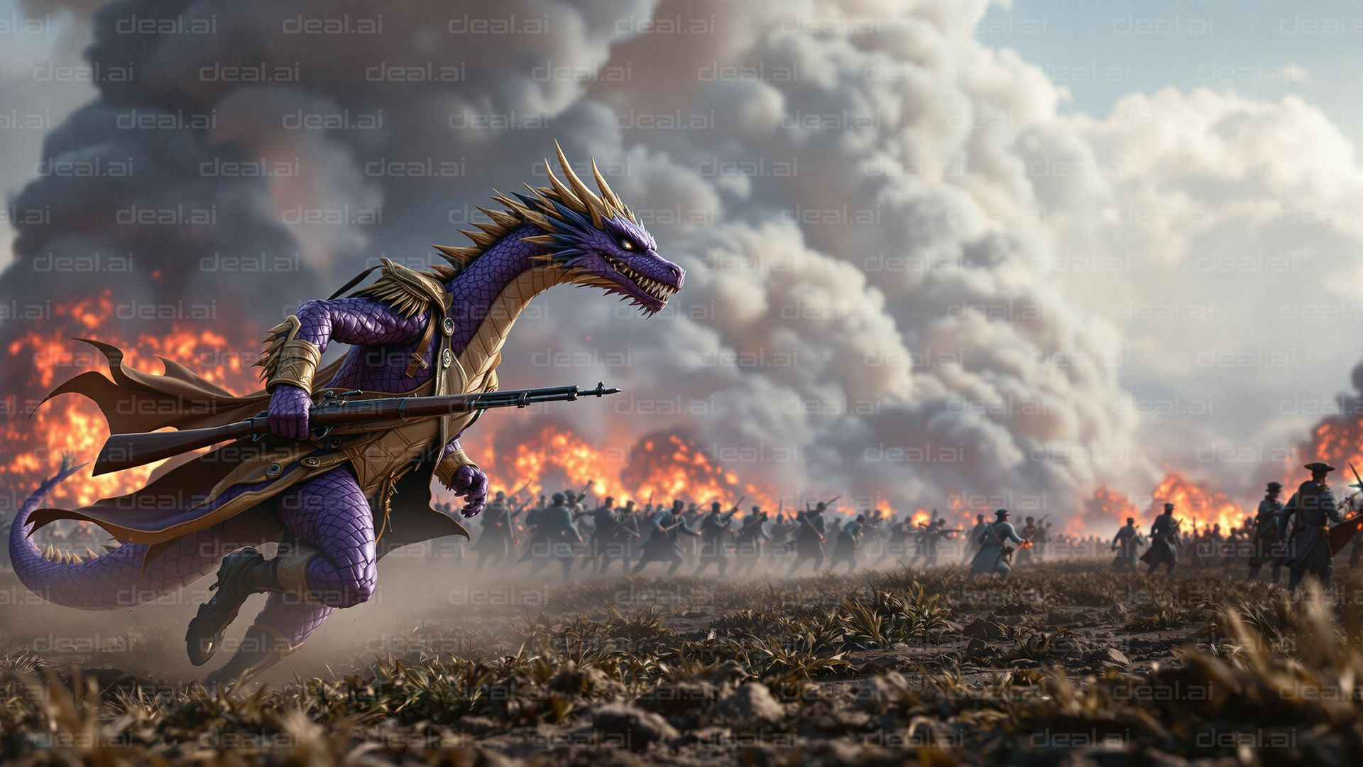 Purple Dragon Charge in Battle