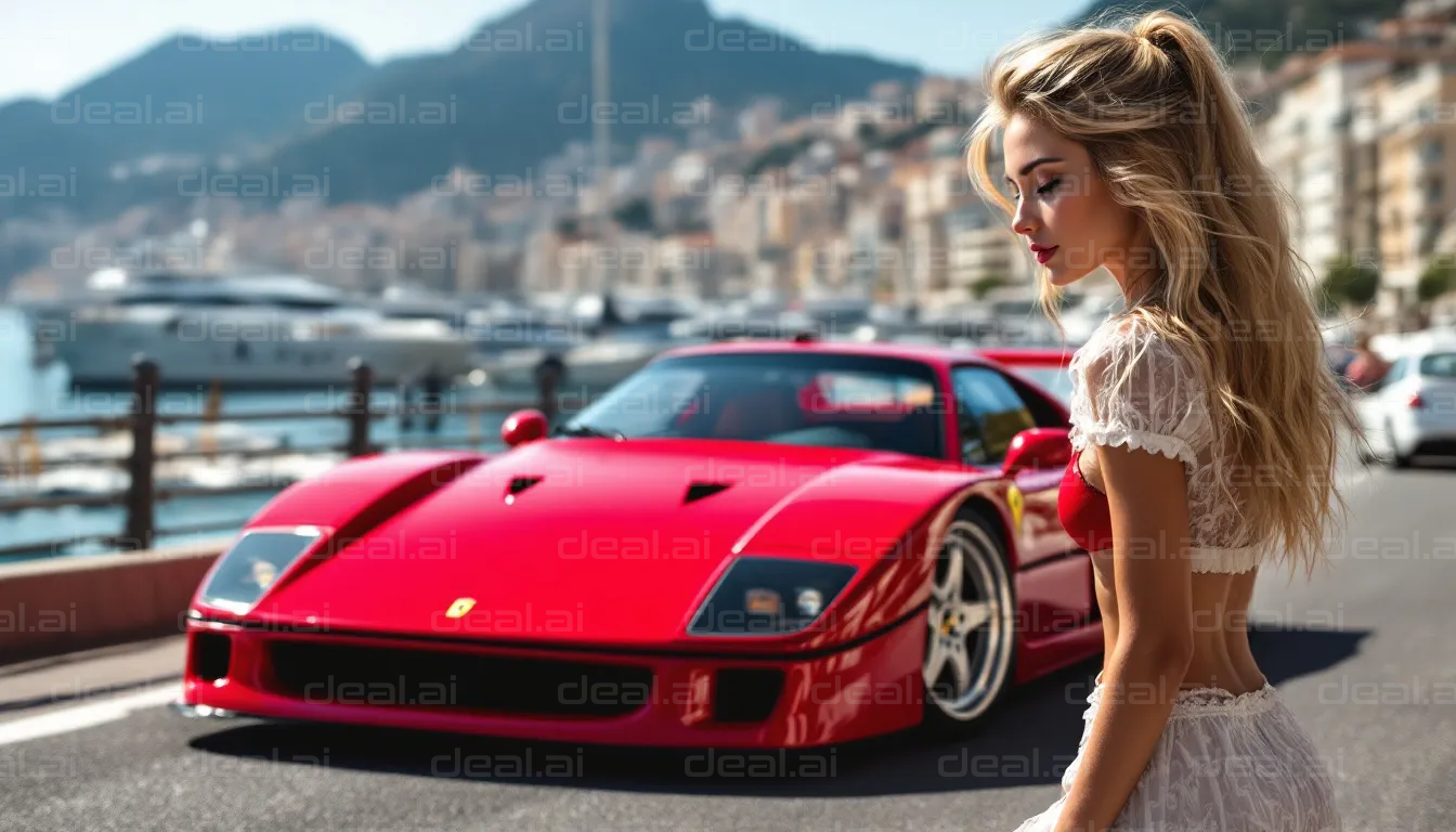 Red Ferrari and Scenic Stroll