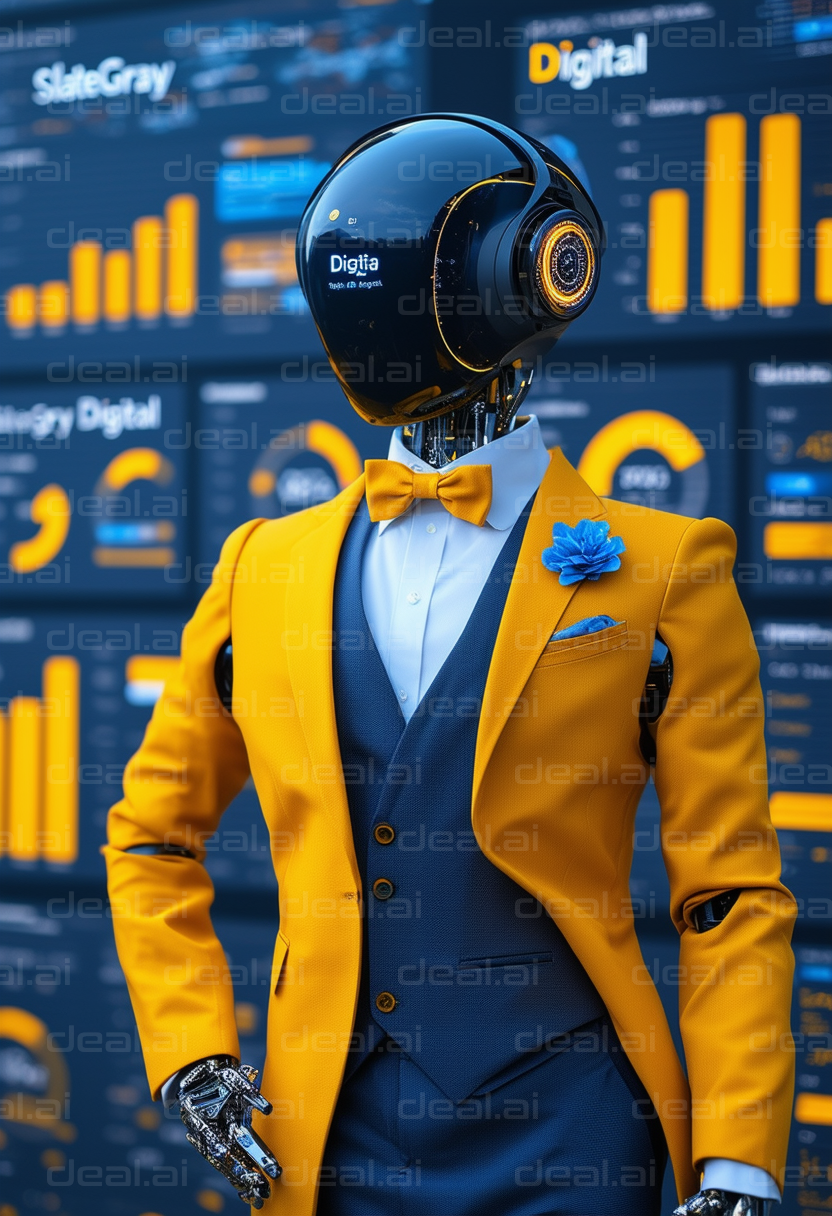 "Dapper Robot in a Yellow Suit"