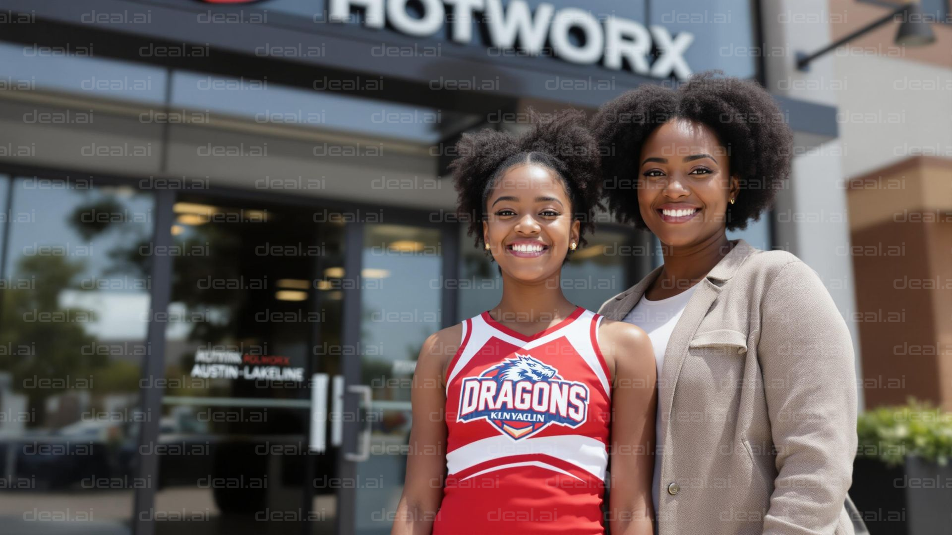 Cheerleader Smiles Outside Gym