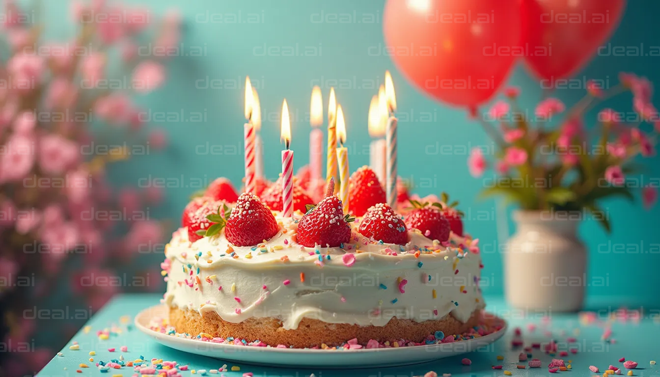 "Strawberry Birthday Cake Celebration"