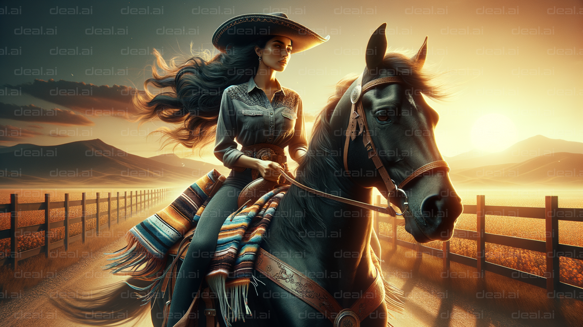 Sunset Ride in the Wild West