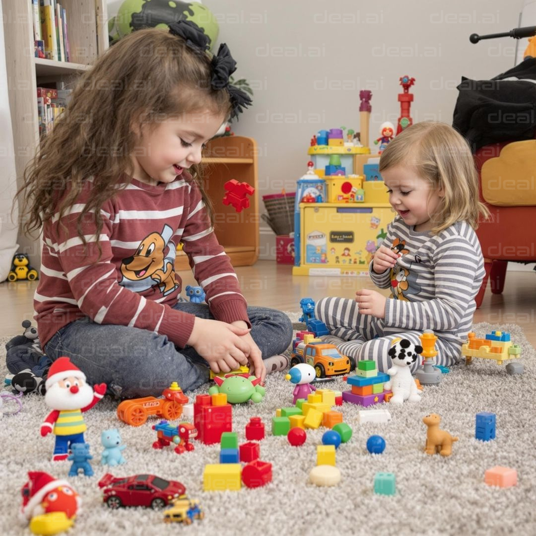 "Kids Having Fun with Colorful Toys"