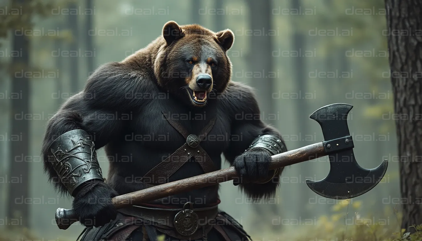 Warrior Bear in the Forest