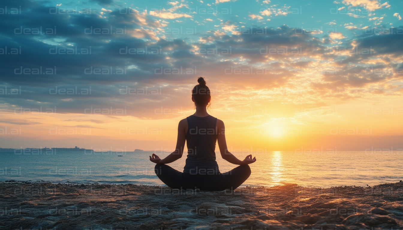 "Meditation at Sunrise by the Ocean"