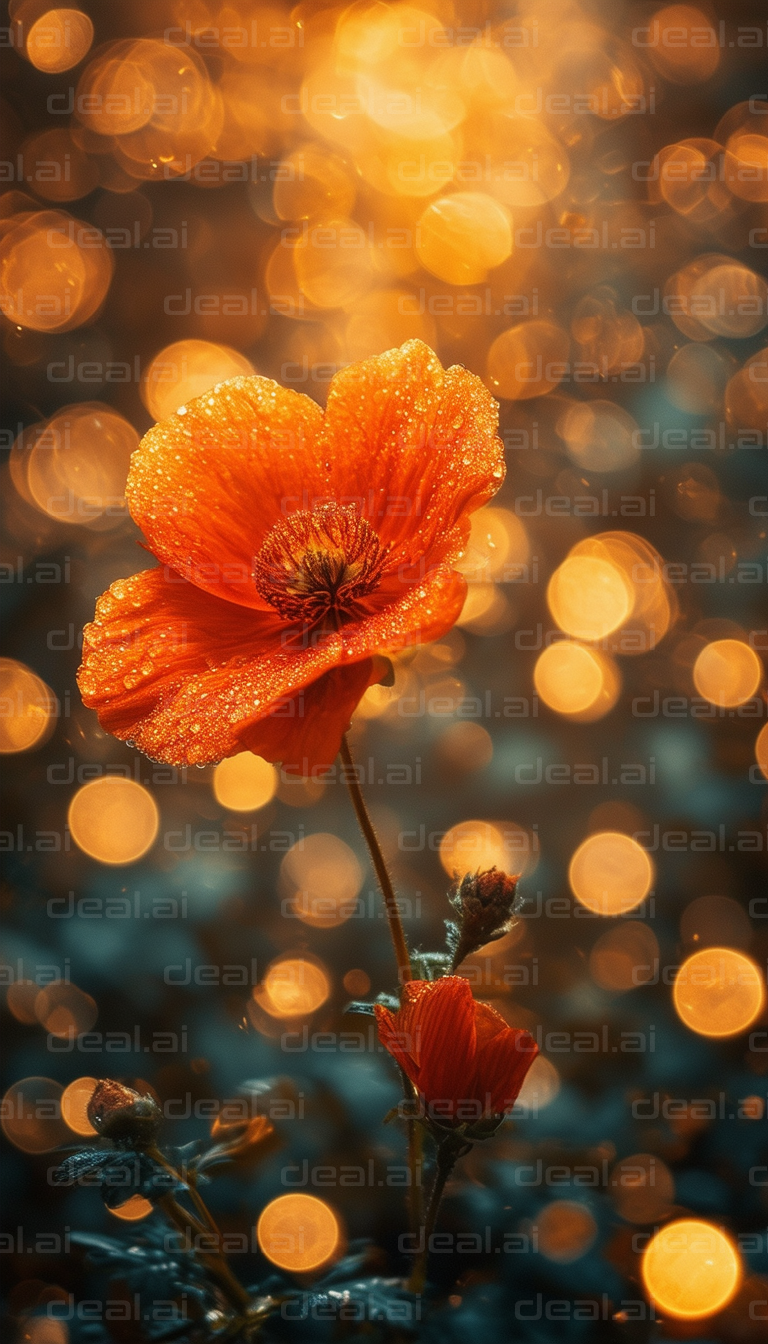 "Glowing Poppy in the Evening Light"