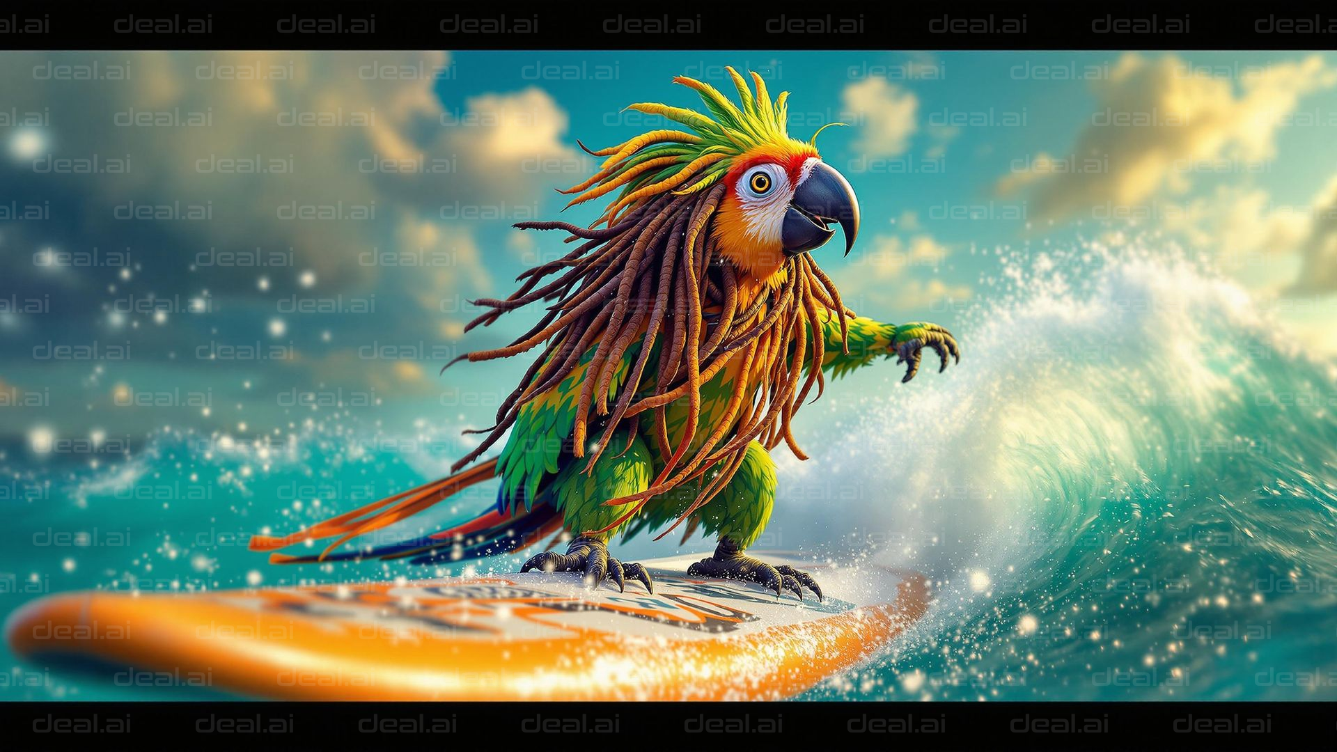 Surfing Parrot Adventure