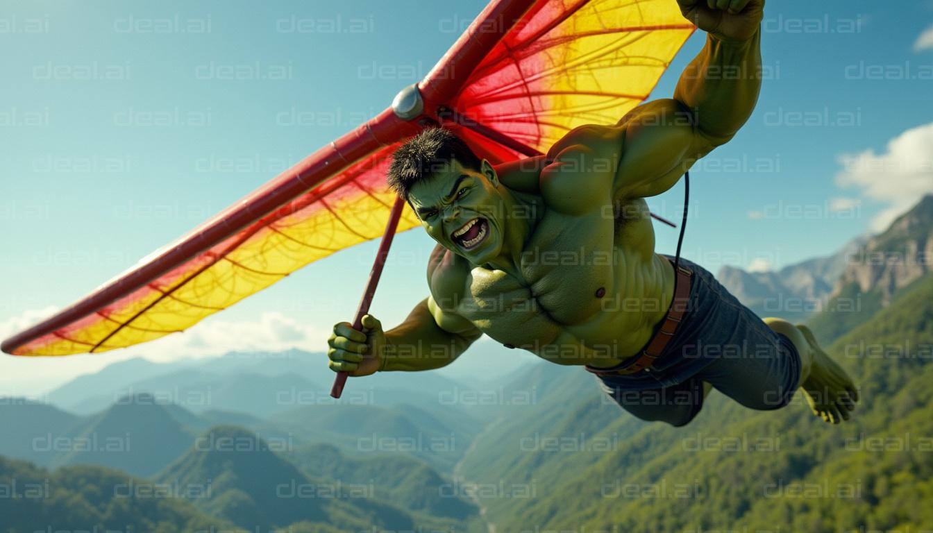 Hulk Takes to the Skies on Hang Glider