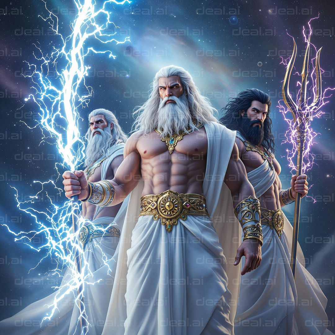 Greek Gods in Majestic Pose