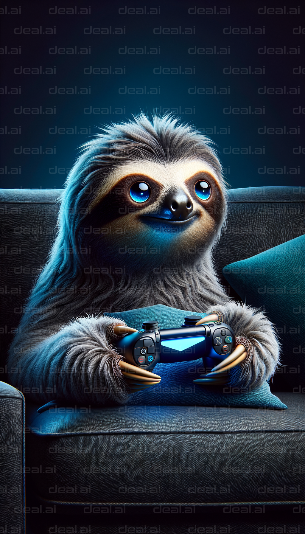 Cute Sloth Enjoys Video Gaming