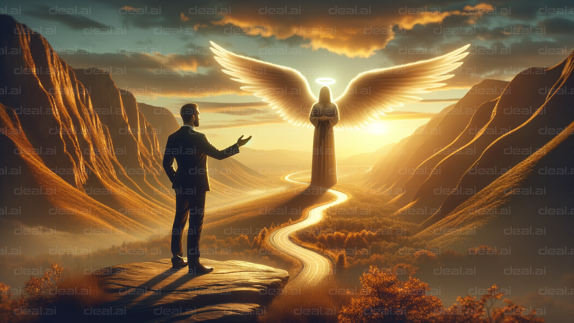 Divine Encounter at Sunset Path