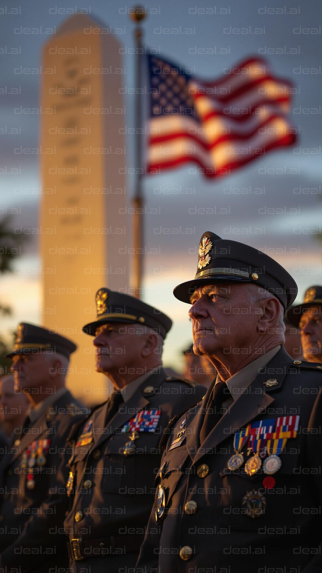 Veterans Honoring at Sunrise Ceremony
