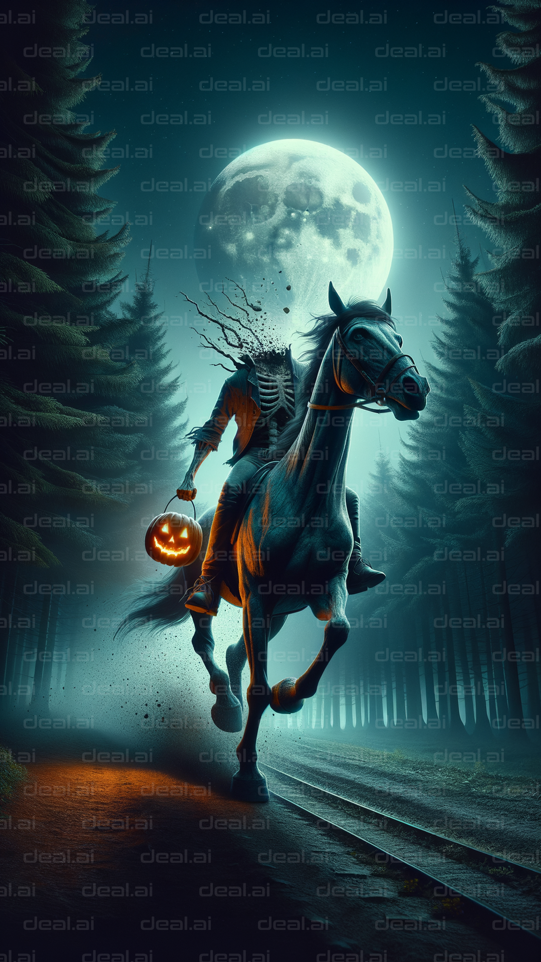 "Headless Horseman Under the Moon"