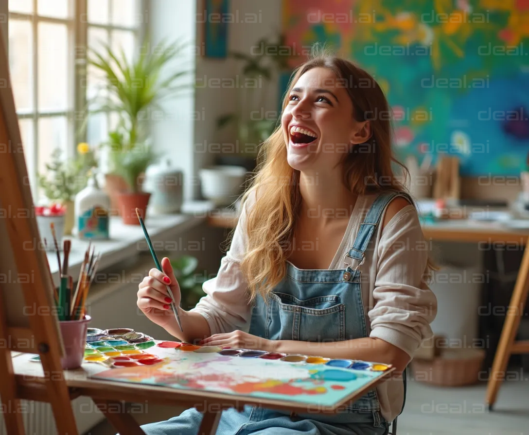 "Joyful Artist at Work"