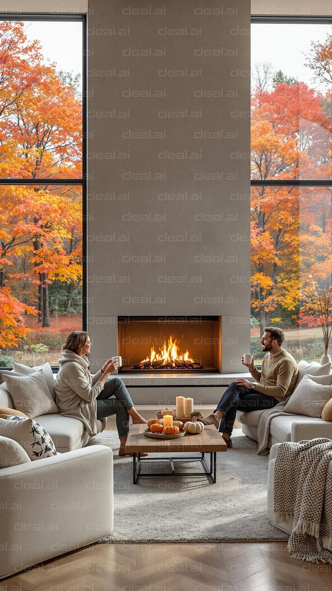 Cozy Autumn Fireplace Gathering