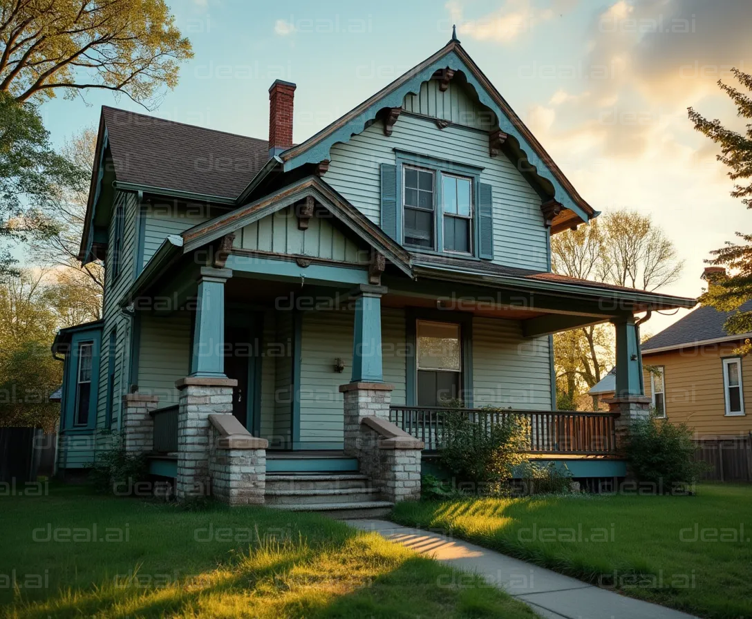 Charming Vintage House at Sunset