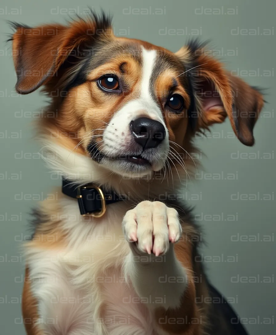 "Paws Up: Adorable Dog Portrait"