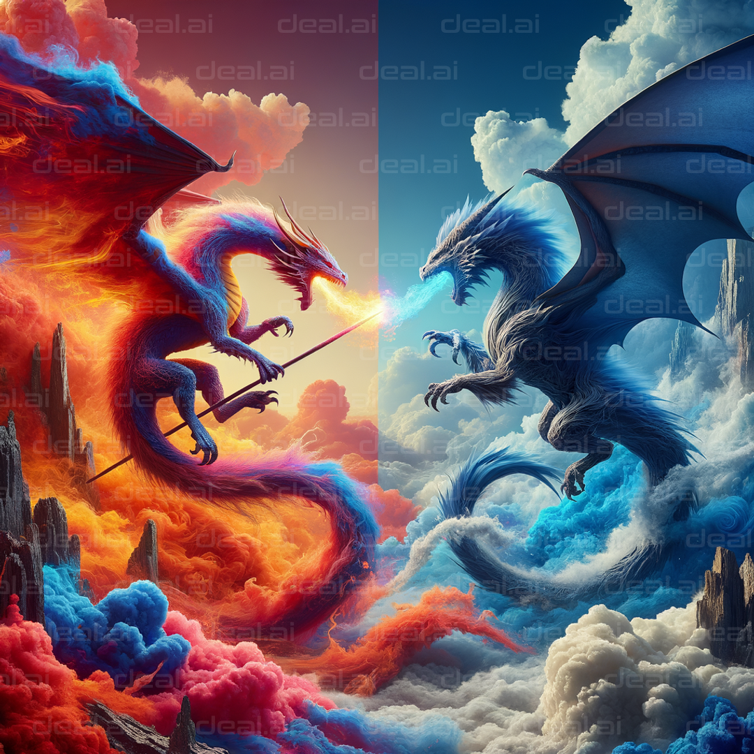 "Epic Dragon Duel in the Skies"