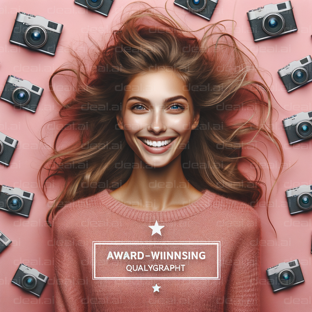 "Radiant Smile Amid Cameras"