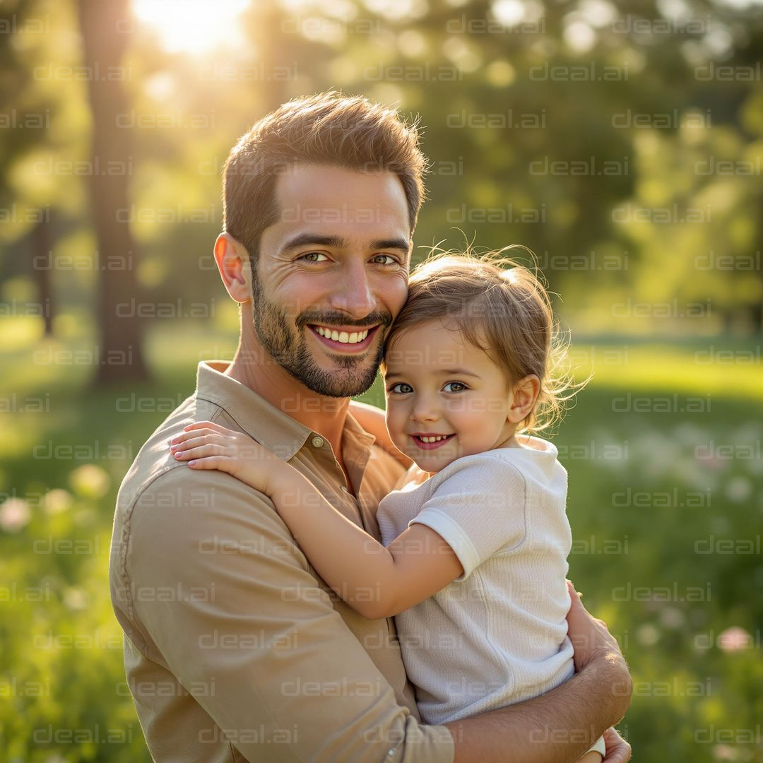 Father and Daughter Smiling Together