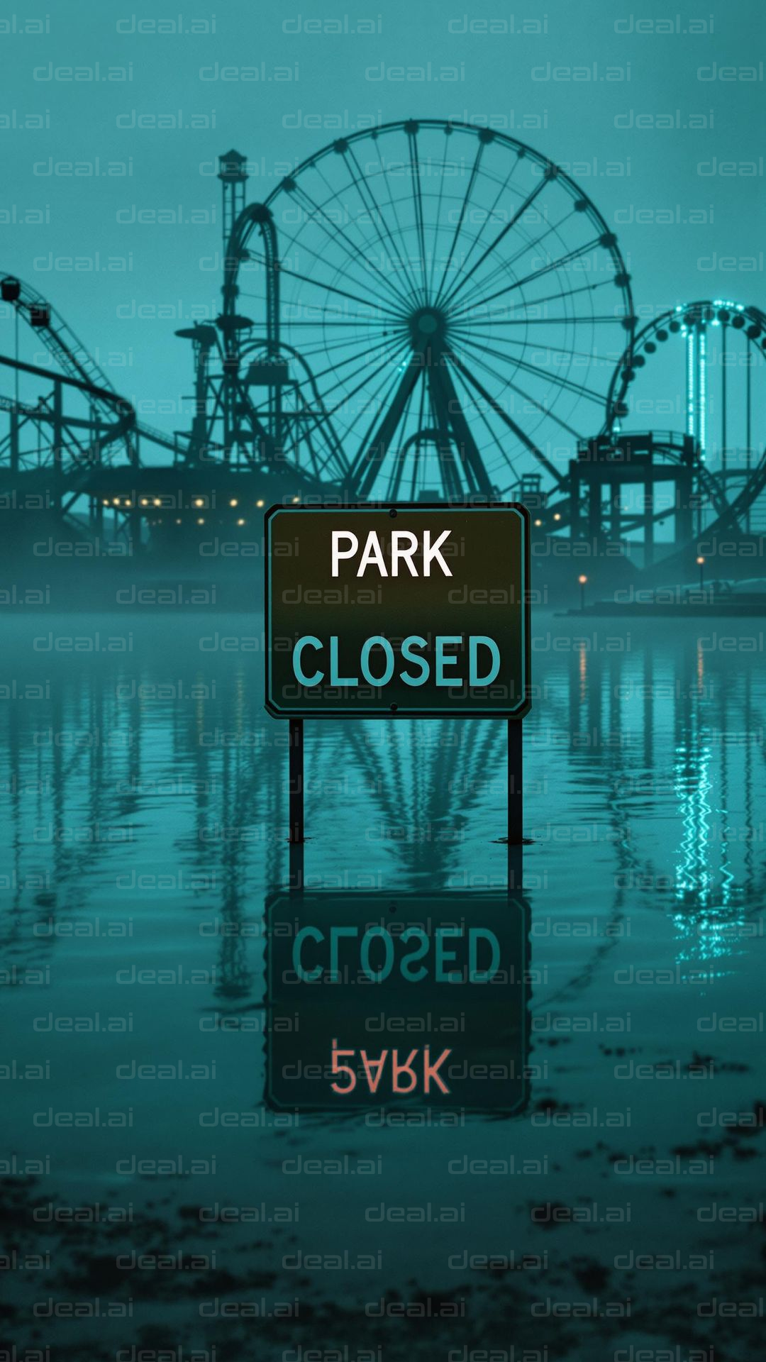 Amusement Park Closed at Dusk