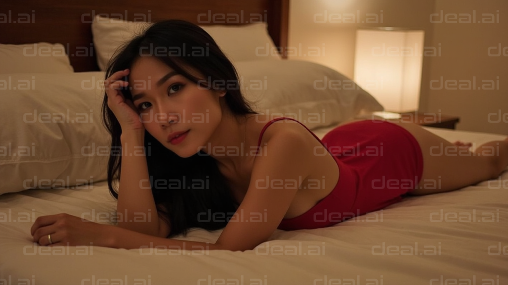 Thoughtful Relaxation in Red