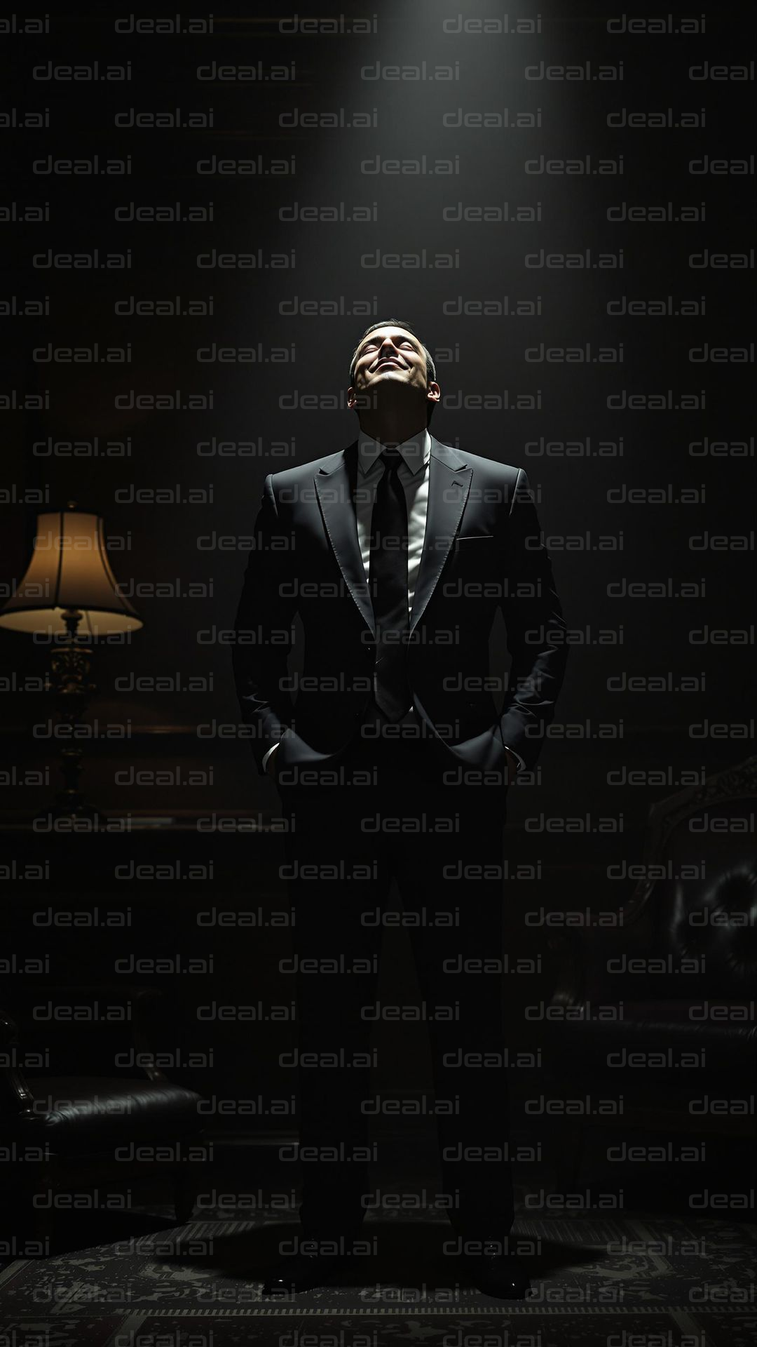 Man in Spotlight and Suit