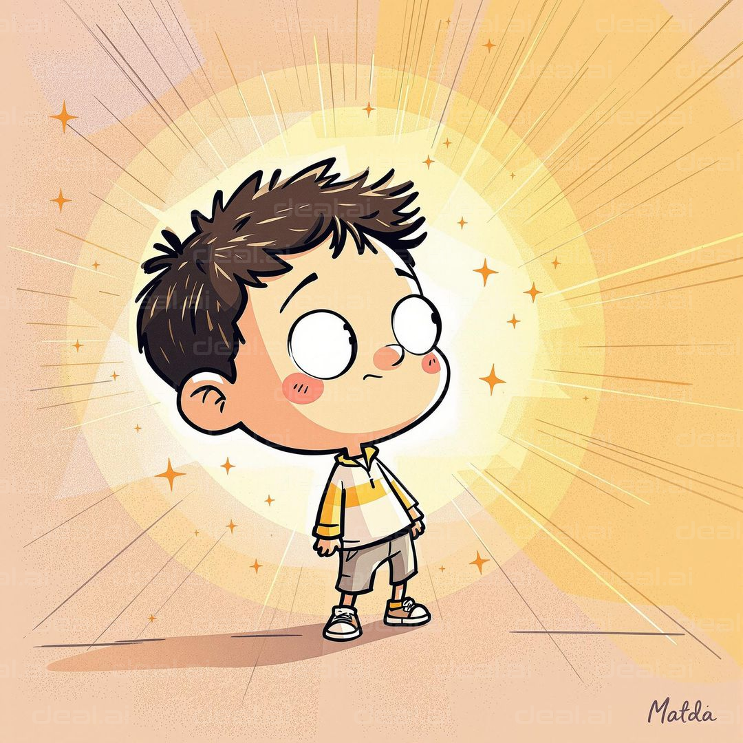 Curious Kid in a Sunbeam Glow